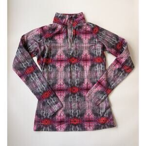 Nike Pro Combat Woman's Medium Colorful Active Quarter Zip Long Sleeve